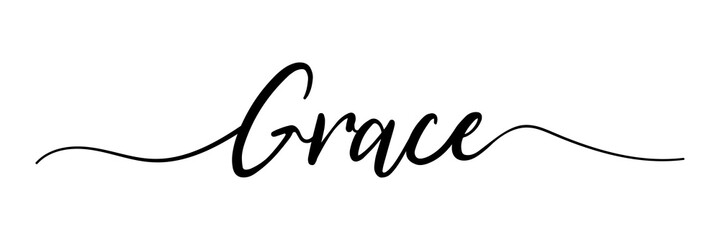 Fototapeta na wymiar Grace. Grace text. Vector illustration for shop, discount, sale, flyer, decoration. Lettering style. Vector