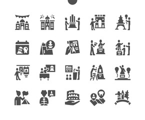 International Day for Monuments and Sites 18 April. Architectural monument and pyramid. Calendar. Eighteenth of april. Holiday. Saving history. Vector Solid Icons. Simple Pictogram