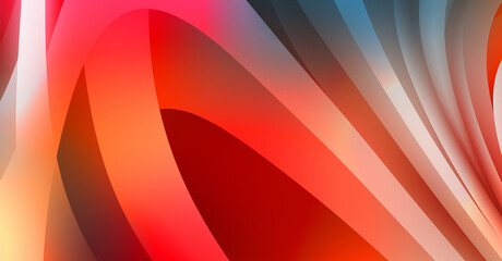 Abstract background with colorful gradient. Vibrant graphic wallpaper with stripes design. Fluid 2D illustration of modern movement.