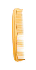 Plastic hair comb on white background