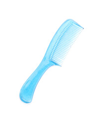 Plastic hair comb on white background
