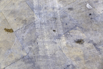 Wheel tracks on street