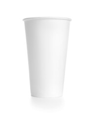 Blank paper cup on white background