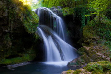 Fototapeta na wymiar La Vaioaga waterfall, Cheile Nerei National Park, Caras Severin, Romania 