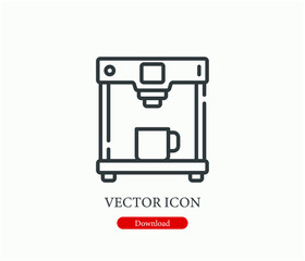 Fototapeta premium Coffee machine vector icon. Editable stroke. Linear style sign for use on web design and mobile apps, logo. Symbol illustration. Pixel vector graphics - Vector