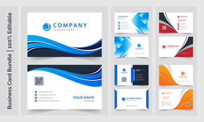 Business cards templates. Modern business cards. Business card with photo, business card photography, business card layout. Blue business card, Orange business card, Yellow business card, Red business