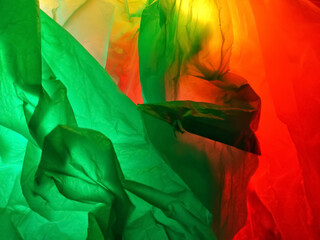 Unique abstract background photo made of colorful plastic bags