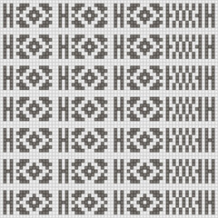 Fototapeta premium Geometrical seamless counting jacquard embroidery or knitting scheme motif pattern background, isolated vector illustration. For apparel textile like that sweater, sock, napkin, cushion