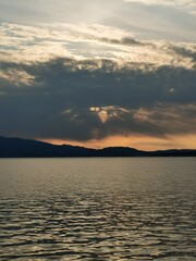 sunset over the lake