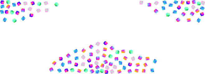 Multicolored Element Vector White Background. Holographic Style Confetti Presentation. Structure Rhombus Brochure. Gradient Box Business Cover.