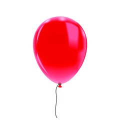 Red balloon isolated on a white background. 3d rendering