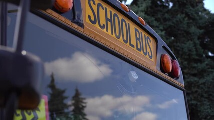 Yellow school bus on the street