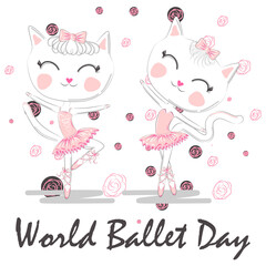 Fototapeta premium World Ballet Day, October. Young girl performing ballet dance conceptual