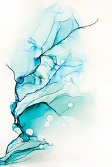 Abstract alcohol ink art drawing background with black