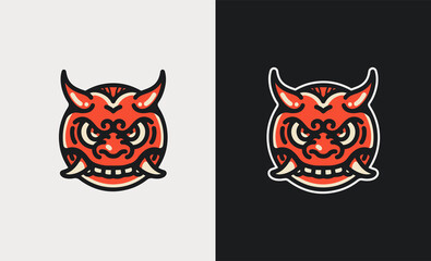 Oni face mascot esport illustration