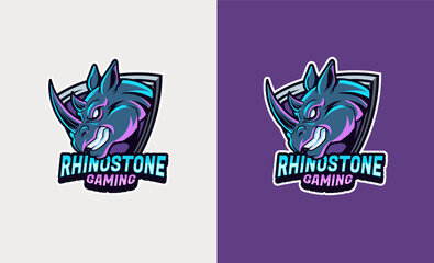 Rhino premium mascot esport illustration