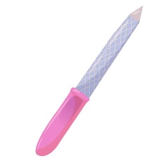 Nailfile. Bright color. Cartoon style manicure tools. Vector illustration isolated on white background.