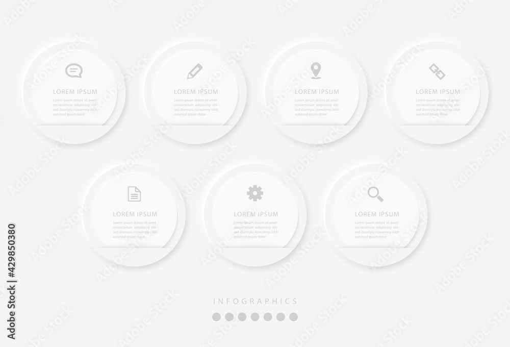 Wall mural vector elegant simple refined style infographic design ui template labels and icons