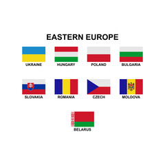 the flags of the countries in the Eastern Europe icon set vector sign symbol