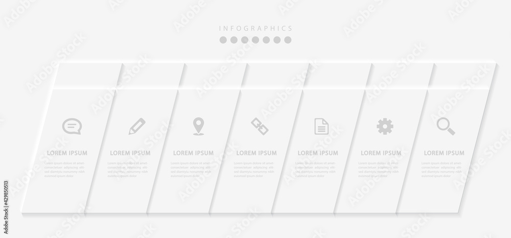 Wall mural vector elegant simple refined style infographic design ui template labels and icons