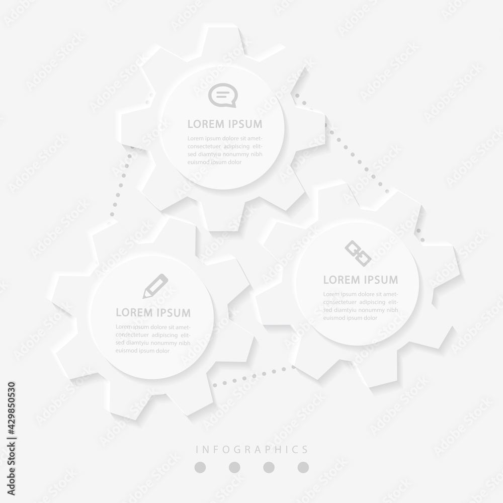 Wall mural vector elegant simple refined style infographic design ui template labels and icons
