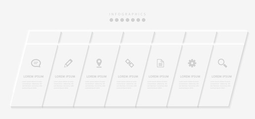 Vector elegant simple refined style infographic design UI template labels and icons