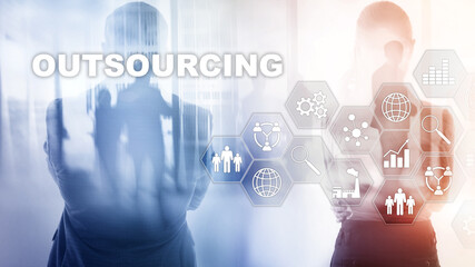 Outsourcing Human Resources. Global Business Industry Concept. Freelance Outsource International...
