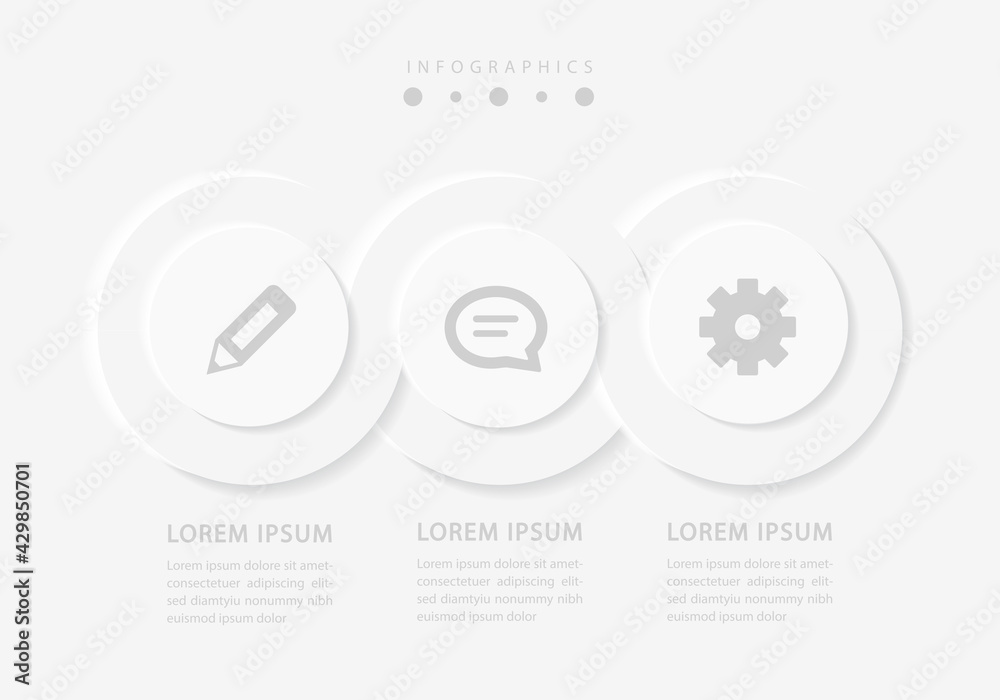Wall mural vector elegant simple refined style infographic design ui template spiral round cross labels and ico