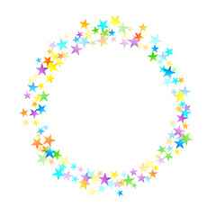 Rainbow Festive Confetti. Carnival Star Falling.