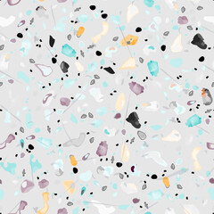 Terrazzo Texture Vector. Flooring Seamless Pattern