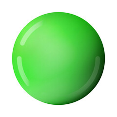 Glass green ball or precious pearl. Glossy realistic ball, 3D abstract vector illustration highlighted on a white background. Big metal bubble with shadow