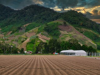 Paisaje de atardecer en Cerro Punta, Chiriquí, Panamá 