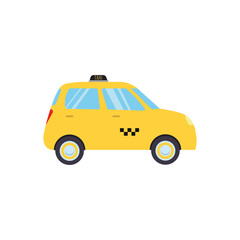 Taxi. Yellow taxi car vector illustration