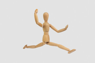 Wooden gestalt. Poses. Expression of emotions.