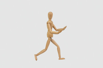 Wooden gestalt. Poses. Expression of emotions.