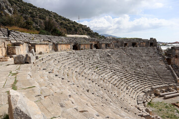 ruins of ancient roman theatre amphitheatre of Myra near Demre, Turkey