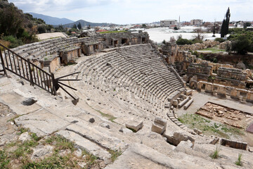 ruins of ancient roman theatre amphitheatre of Myra near Demre, Turkey