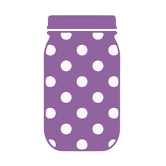 Mason Jar  vintage for Canning and Preserving on White Background Flat Graphic Illustration simple symbol closeup