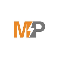 Letter MP lightning logo icon design template