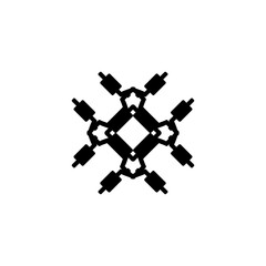 Christian cross flat icon. Simple style christian holida poster background symbol. Logo design element. T-shirt printing. Vector for sticker.