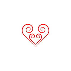 Heart flat icon. Simple style valentine holiday poster background symbol. Logo design element. T-shirt printing. Vector for sticker.