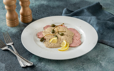 Vitello tonnato - cold, sliced veal