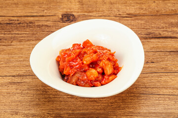 Fototapeta premium Baked kidney with tomato and pepper