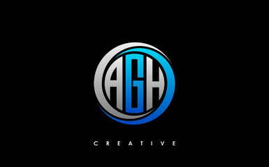 AGH Letter Initial Logo Design Template Vector Illustration