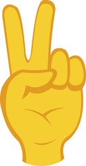 Vector illustration of emoticon of hand making the symbol of love and peace