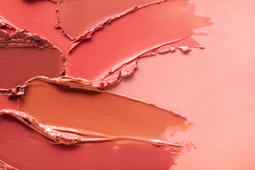 Red orange brown lipstick background texture smudged sample swatch