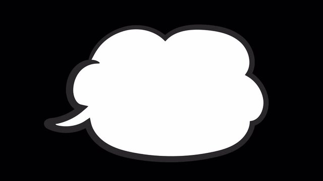 Cartoon style speech bubble with copy space moving on the transparent background.