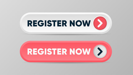 Fototapeta premium Register now buttons in two options with an arrow