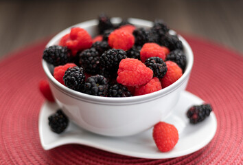 raspberries and blackberries