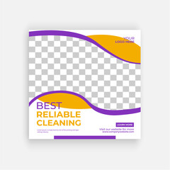 Best Reliable Cleaning Services Social Media Posts with web banner template